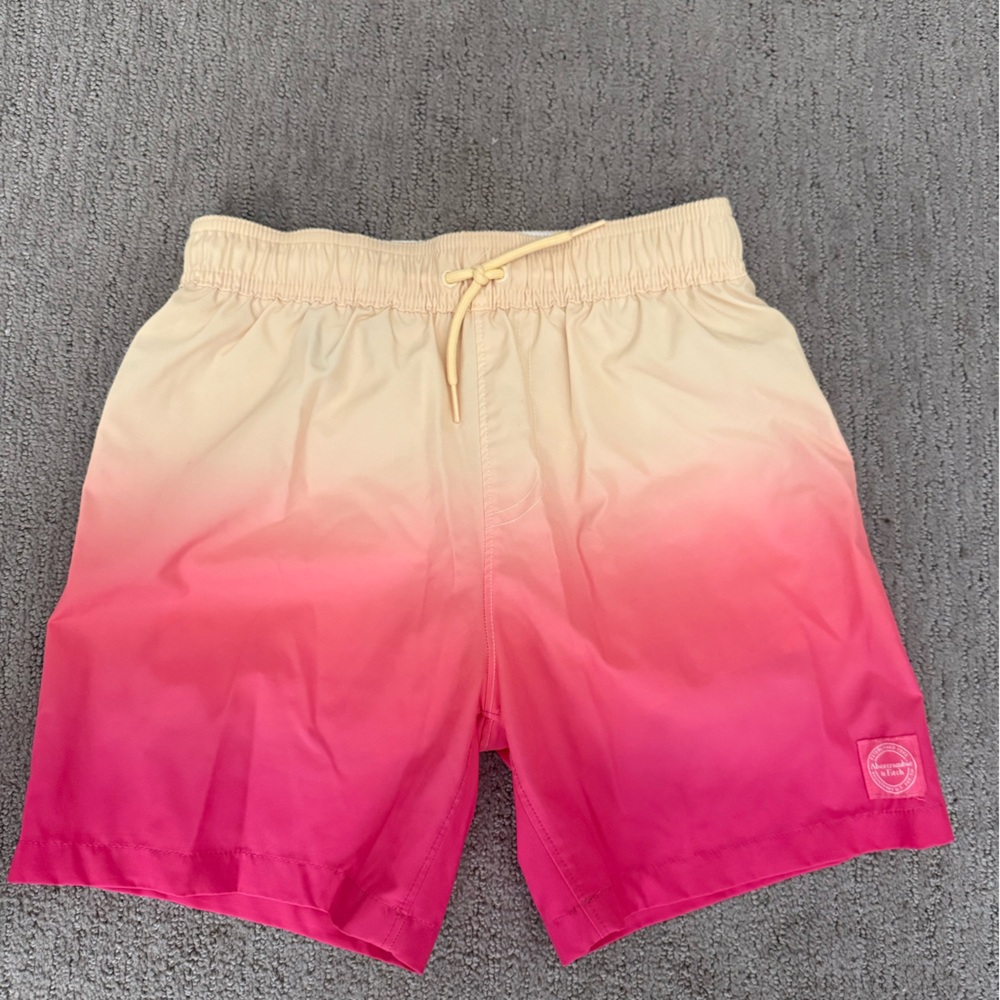 Abercrombie Kids Pink and Cream Gradient Athletic Shorts